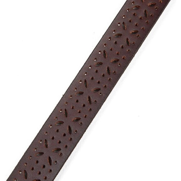 Women\'s Dark Brown Casual Genuine Leather Belts With Durable Metal Buckle main image 4